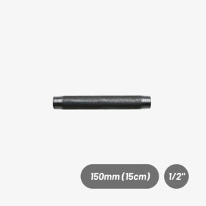 Double threaded black steel pipe - 1/2″, 150mm for DIY plumbing fitting - MCFP0150112W1