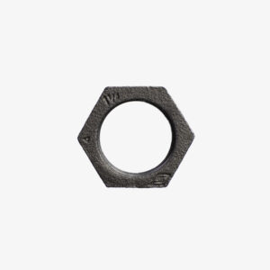 Black Cast Iron 1 1/4″ Plumbing Coupling and Locknut for DIY Industrial Decor – MCFF0301154W1