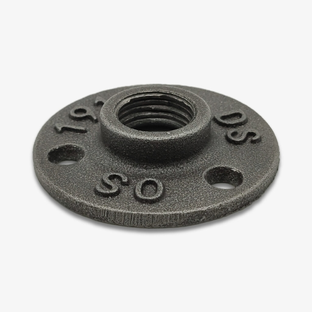 Fitting Deco Floor Flange 1914 Cast Iron Black (1914) for DIY industrial decoration - MCFF0611100W1