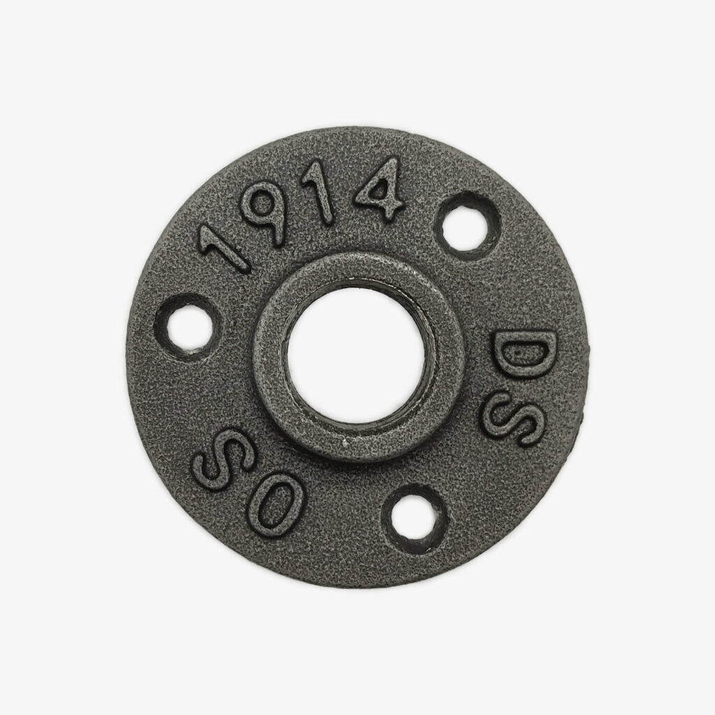 HO2NLE 10pcs 3/4 '' BSP Bride de Plancher Fonte Bride Filetée Noir Brides de Tuyauterie Raccord Fileté 3 Trous avec Vis pour Industrielle Meubles Bricolage Decor Montage Support Mural Vintage