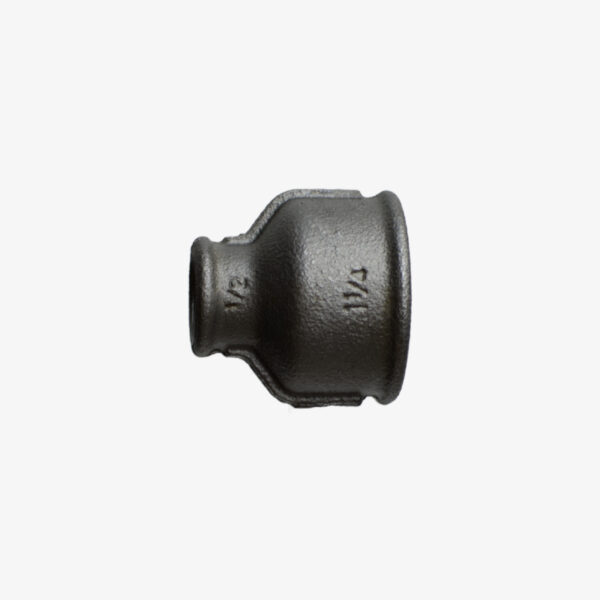 Raccord Manchon réducteur – 1 1/4″ > 1/2″ de plomberie en fonte noir pour la décoration industrielle DIY – MCFF2121154W1