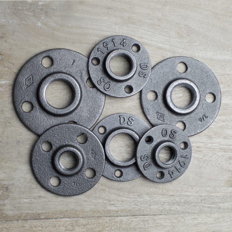 Lot De 10 Brides De Plancher Noires En Fonte - Style Industriel - Filetage BSP DN20 3/4" - Pour Meubles, Étagères, Rails - 10