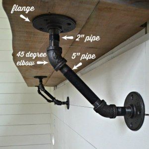 Equerre industriel pour étagère en tuyaux de plomberie avec raccord plomberie 45° - MC Fact