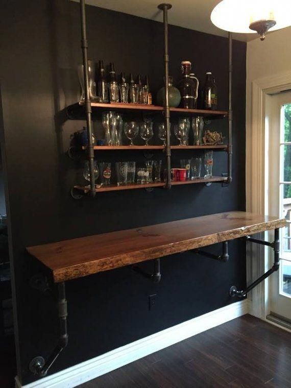 Plumbing tube decorating concept idea wall bar and industrial shelf - MC Fact