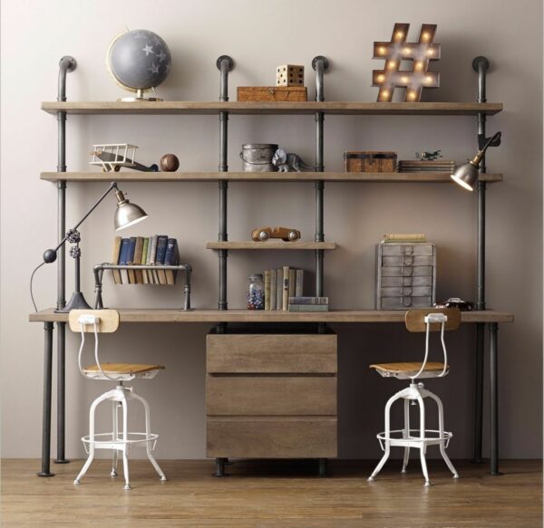 Industrial loft-style plumbing pipe desk - MC Fact