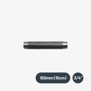 Tube acier noir double filetage – 3/4″, 150mm pour raccord plomberie bricolage DIY &ndash; MCFP0150134W1