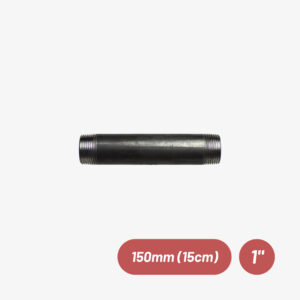 Double threaded black steel pipe - 1″, 150mm for DIY plumbing fitting - MCFP0150144W1