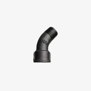 Raccord Coude 45° court F/M – 1/2″ de plomberie en fonte noir pour la décoration industrielle DIY – MCFF0211212W1