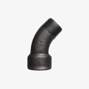 Fitting Kort 45° Elleboog F/M - 1″ gietijzer sanitair zwart voor DIY industriële decoratie - MCFF0211244W1