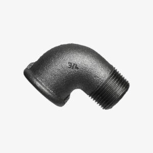 Fitting 90° cast iron plumbing elbow male female black for DIY industrial decoration - MCFF0101200W1