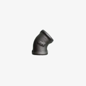 Fitting Winkel 45° - 1/2″ Klempnerarbeit Gusseisen schwarz für DIY Industriedekoration - MCFF0201112W1