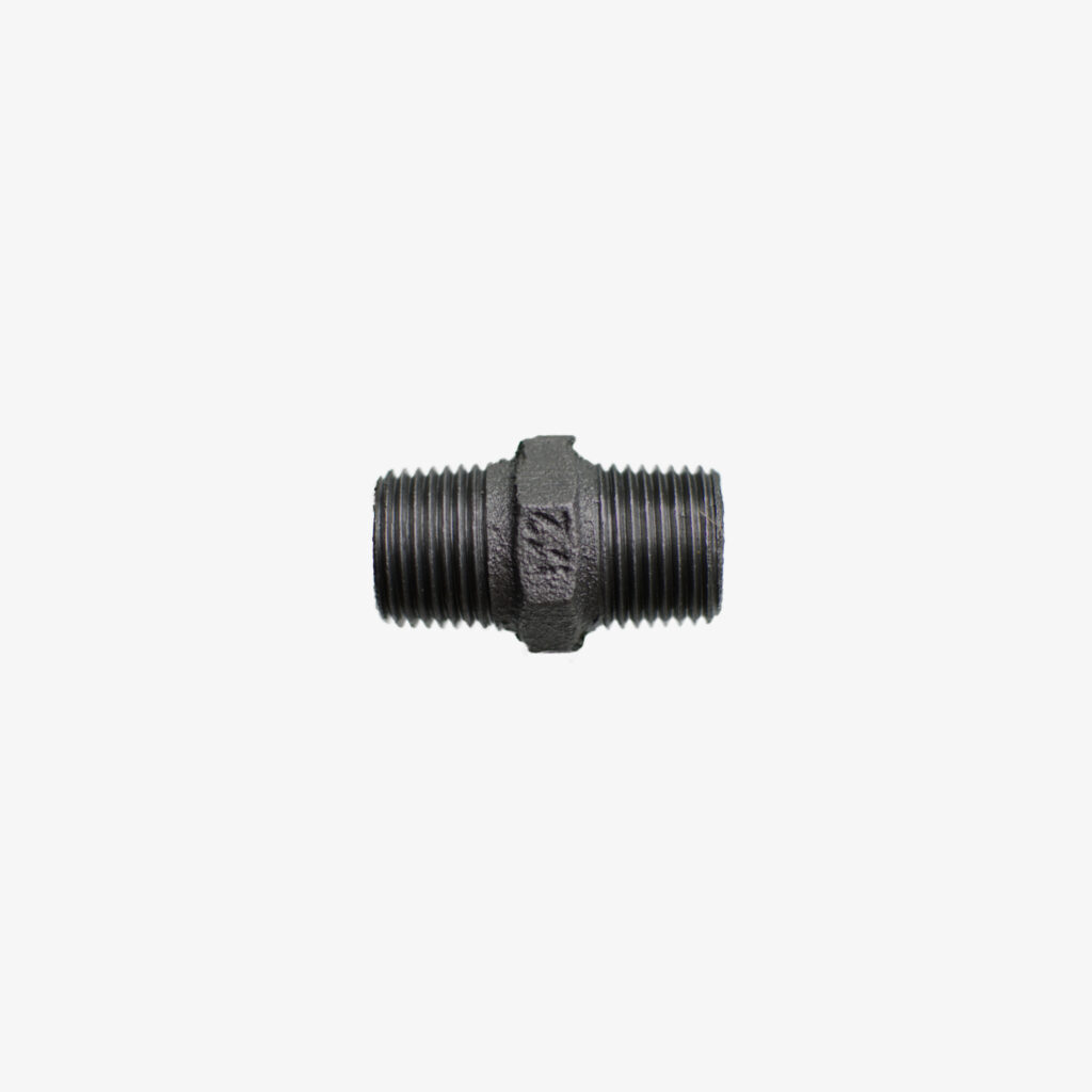 Raccord Mamelon Male de plomberie en fonte noir pour la décoration industrielle DIY – MCFF2001300W1