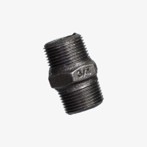 Male plumbing nipple in black cast iron for DIY industrial decoration - MCFF2001300W1