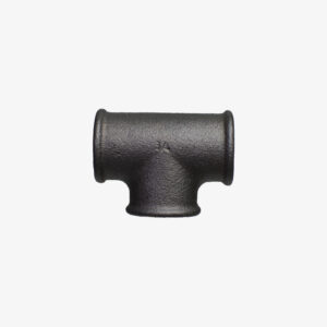 Gleiches T-Stück - 3/4″ Sanitäranschluss aus schwarzem Gusseisen für DIY Industriedekoration - MCFF0401134W1