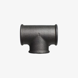Gleiches T-Stück - 1″ Klempnerarbeit aus schwarzem Gusseisen für DIY Industriedekoration - MCFF0401144W1