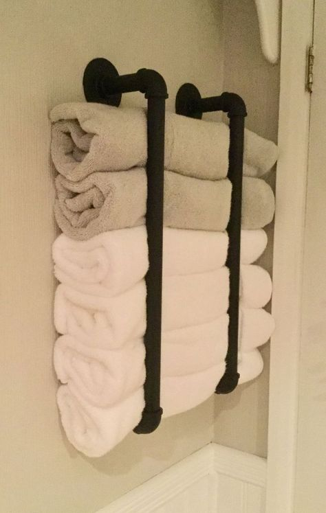 Porte essuie de bainEtagère pour serviette de salle de bain en tuyaux de plomberie 1/2" - MC Fact