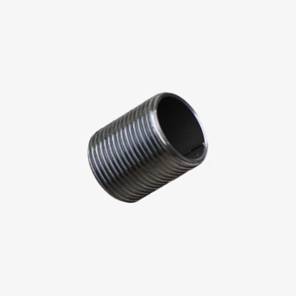 Steel male plumbing nipple fitting in black steel for DIY industrial decoration - MCFF2011300W1