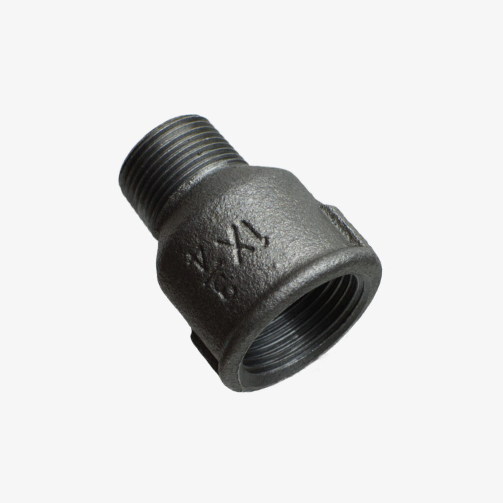 Reduzierte männliche und weibliche Sanitärarmatur aus schwarzem Gusseisen für die DIY-Industriedekoration - MCFF2111200W1