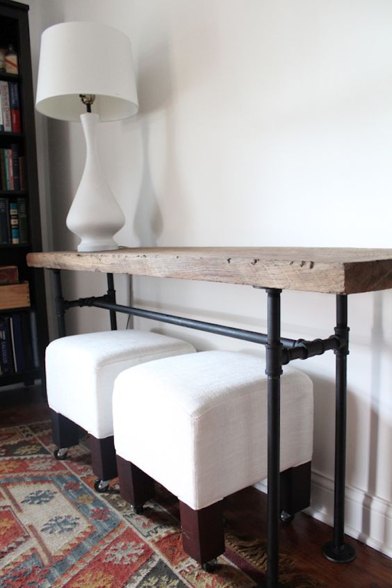 Industrial-style wall console