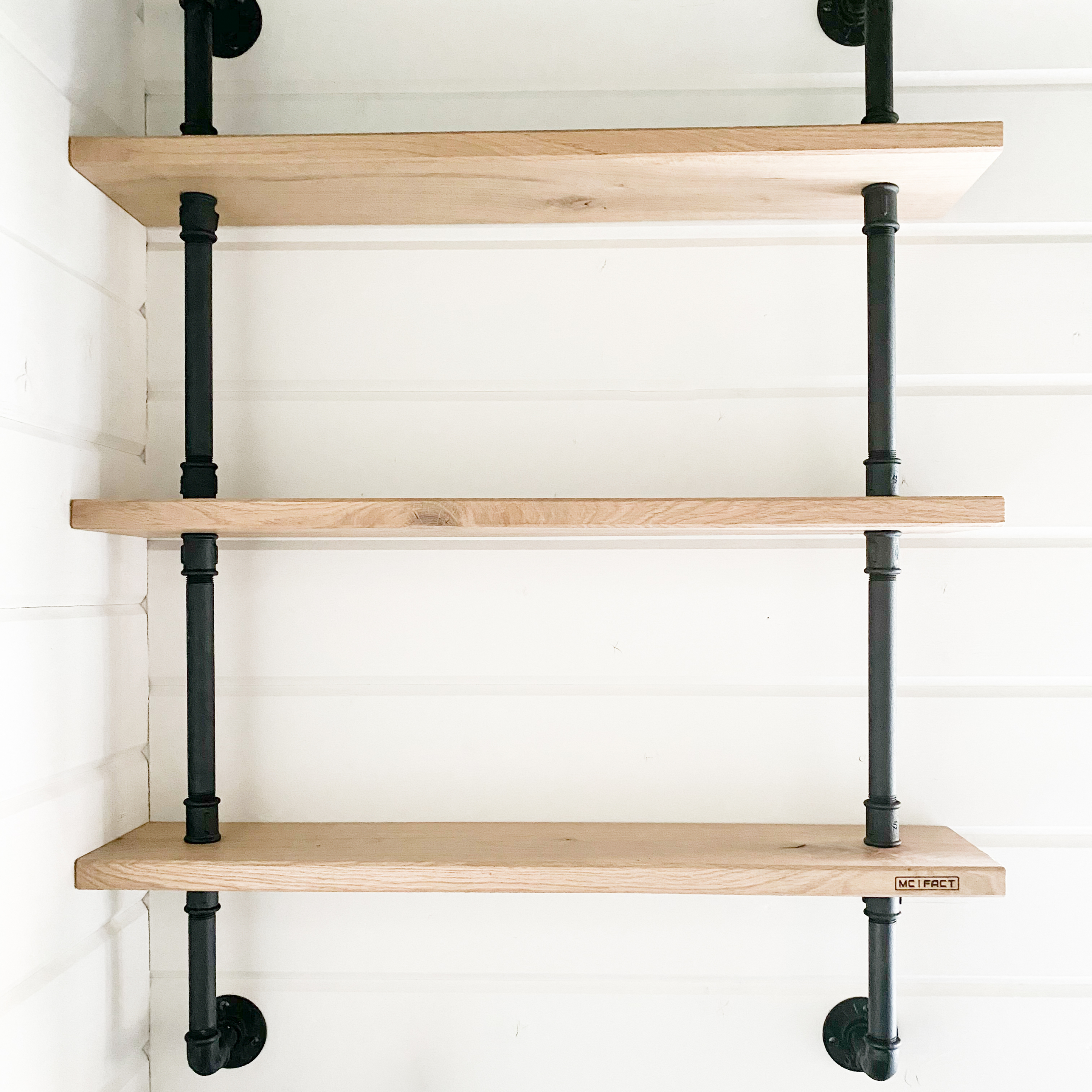 Navaris Wandplank Set Van 3 - Industriële Houten Planken Met Metalen Pijp - Bruin 20x15 Cm