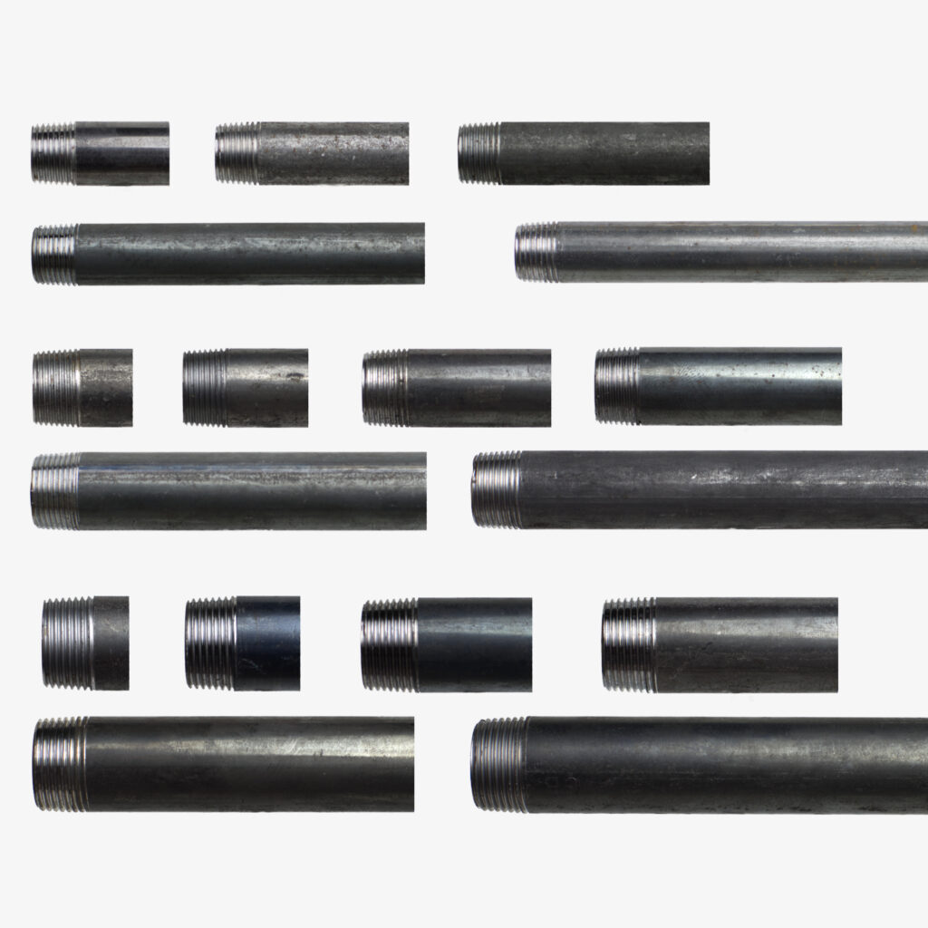 Single thread black steel pipe for DIY plumbing connection - MCFP0000400W1