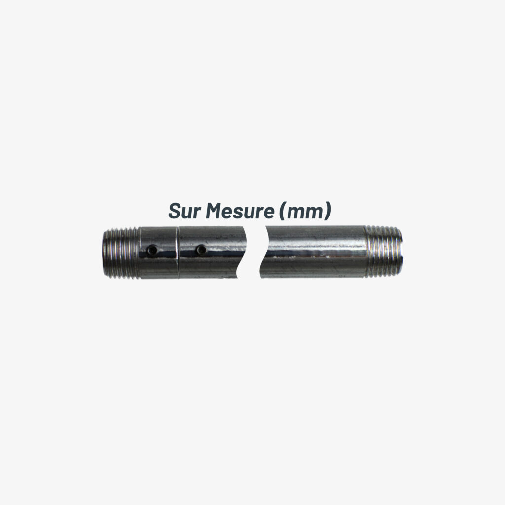 Mamelon fileté union en tube acier noir double filetage sur mesure – MCFU0000100W1T02