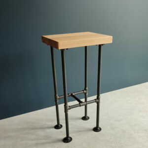 Tabouret de bar industriel avec bride deco vintage noir -MC Fact