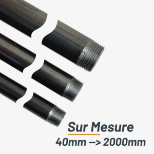 Tube acier rond noir double filetage sur mesure – MCFP0000100W1T02