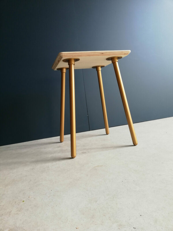 Table de nuit industriel avec bride angle scandinave couleur doré 2