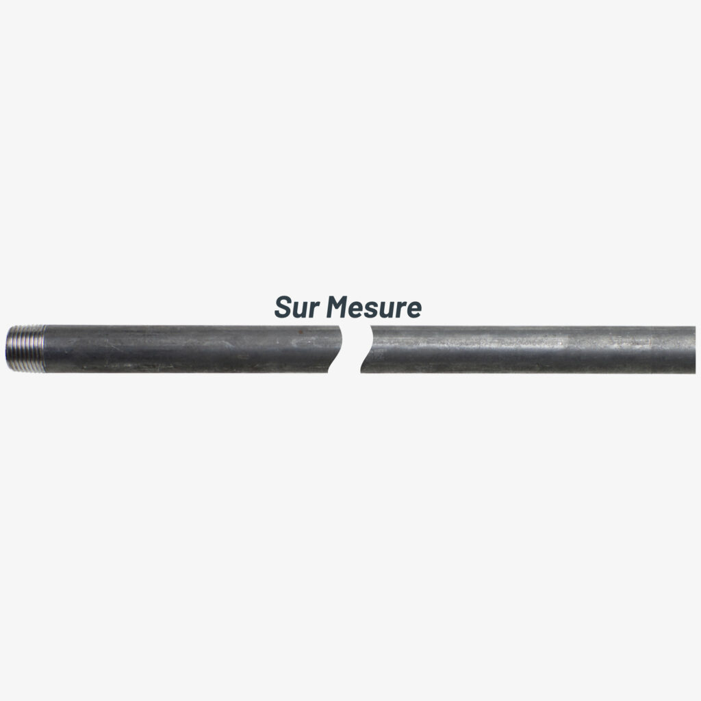 Tube acier noir simple filetage qualité plomberie sur mesure – MCFP0000400W1T01