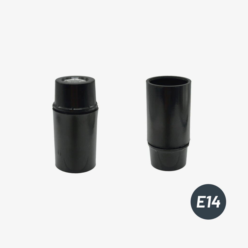 Bakelit-Lampenfassung E14 schwarz glatt für DIY-Leuchten - MCFA0005781B1