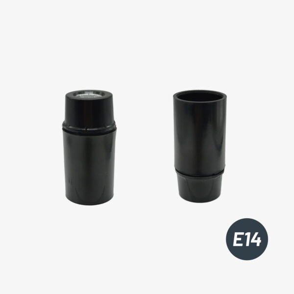 Douille bakélite E14 noir lisse pour luminaire DIY – MCFA0005781B1