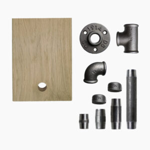 Porte rouleau WC bois de chêne – Rond, Kit, Sans vis, Standard – MCFK0150012W1