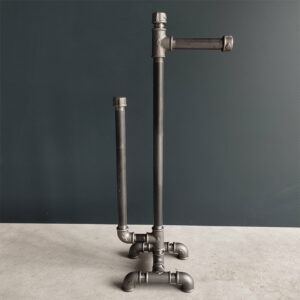 Free Standing Vintage TOILET ROLL HOLDER With Spare Toilet Roll Holder Made  From Silver Industrial Pipe Fittings 