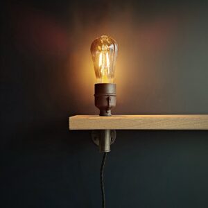 Lampe étagère douille industrielle avec bague acier E27 - MC Fact