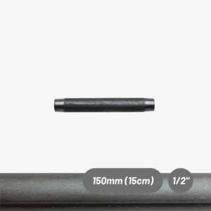 Black double-threaded steel pipe – 1/2″, 150 mm, shot-blasted for DIY plumbing fittings – MCFP0150112Z1