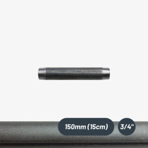 Black double-threaded steel pipe – 3/4″, 150 mm, shot-blasted for DIY plumbing fittings – MCFP0150134Z1