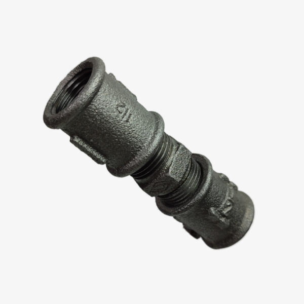 Black Cast Iron Plumbing Union Fitting for Industrial DIY Decor – MCFF4031100W1