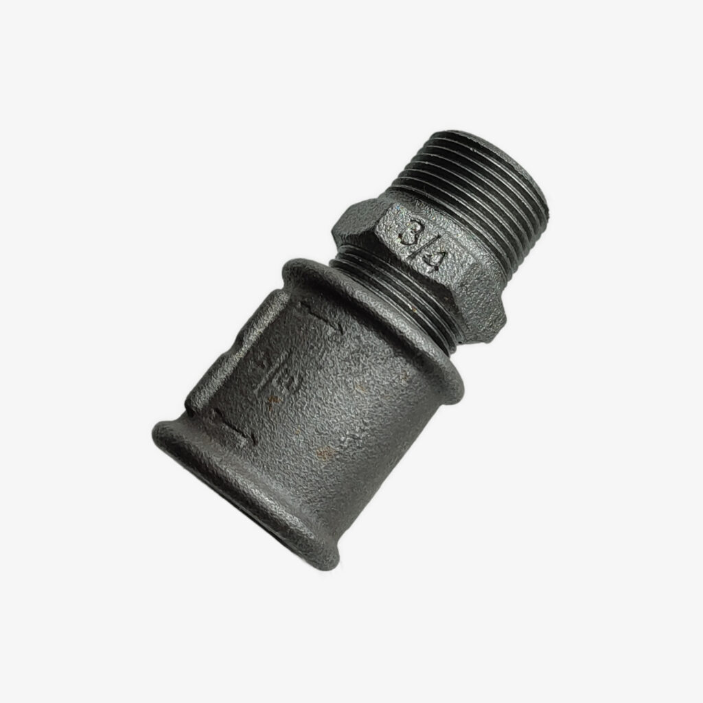 Union Male / Female plumbing fitting in cast iron black for DIY industrial decoration - MCFF4031200W1