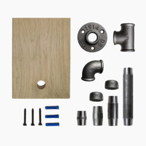 Oak toilet roll holder - Round, Kit, Screw and dowel, Standard - MCFK0150012W1S33