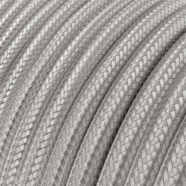Fil Électrique Textile Rond Métallique Cuivre Argent - MC Fact