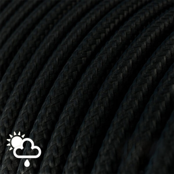 Fil Électrique Textile Rond Tissu Noir IP65 - MC Fact