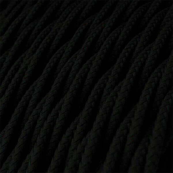 Cable Textile Torsadé Noir Simple Isolation - MC Fact