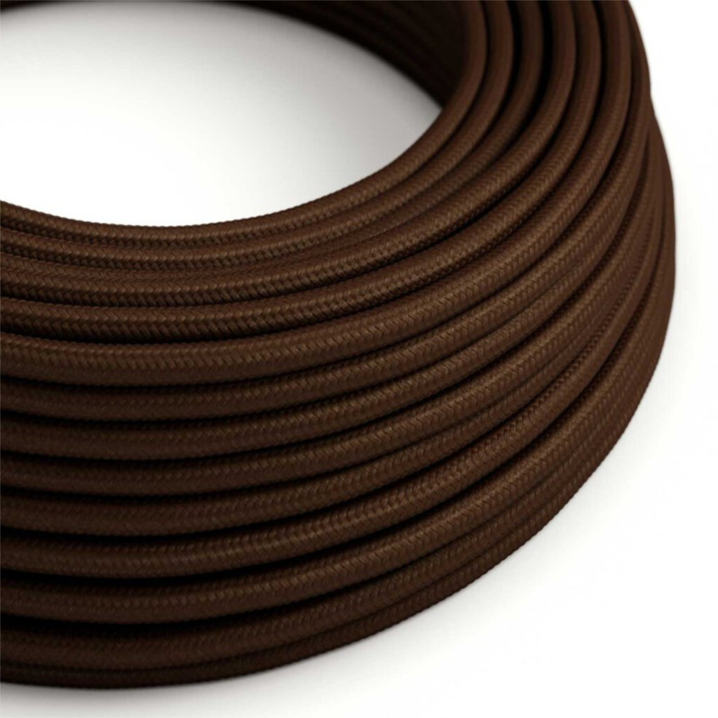 Round Electrical Wire Brown Fabric Double Insulated for DIY Lighting - MCFE0000203T2