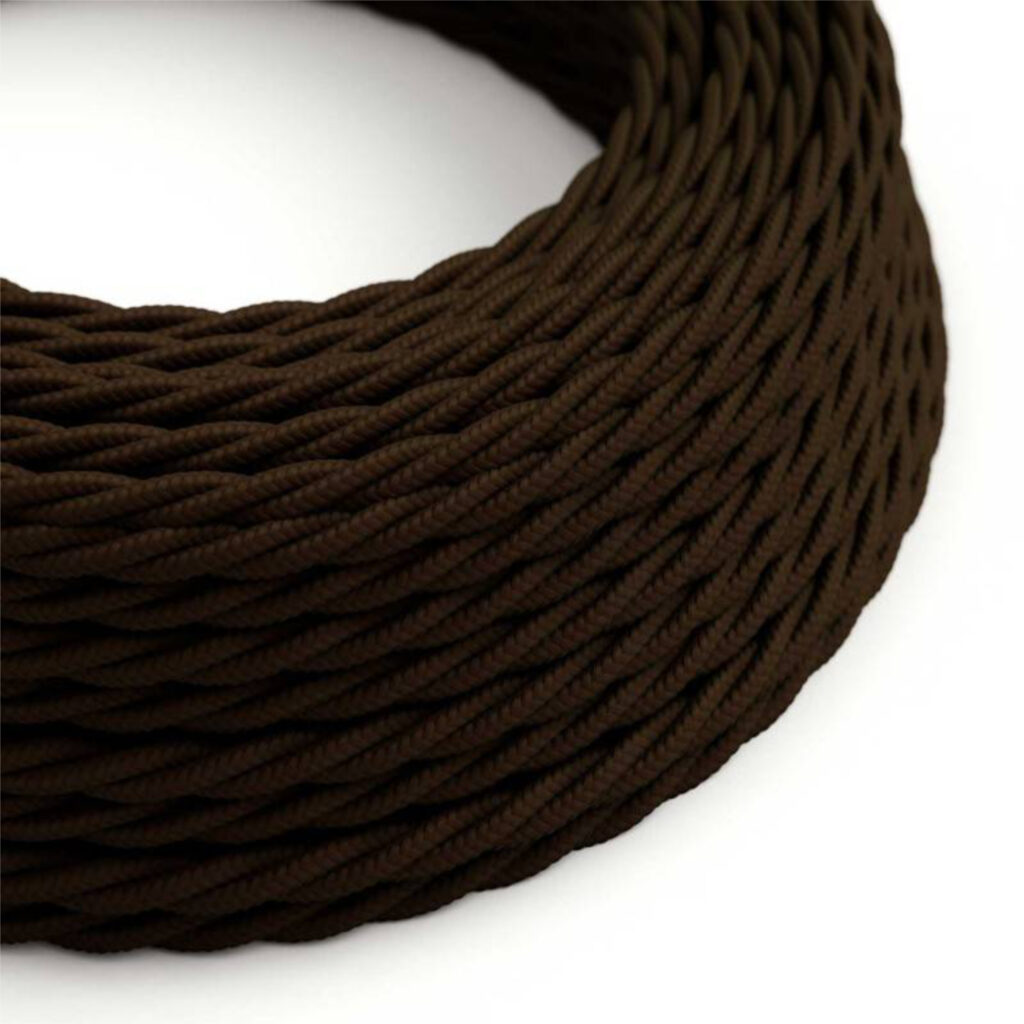 Electrical Wire Twisted Brown Fabric Double Insulated for DIY Lighting - MCFE0010003T2