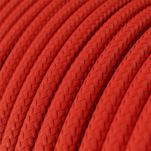 Ronde elektrische kabel van rood textiel - MC Fact