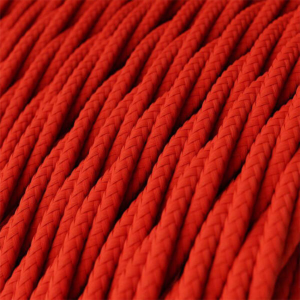 Fil Électrique Textile Torsadé Tissu Rouge - MC Fact