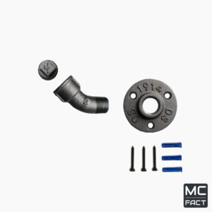 Coat hook short elbow 45° - Kit, screw and dowel - MCFK1150012W1S33