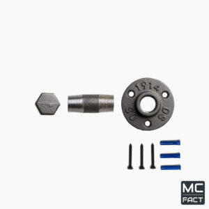 Patère murale porte manteau crochet droit hexagonal – Kit, Vis et cheville – MCFK1170012W1S33