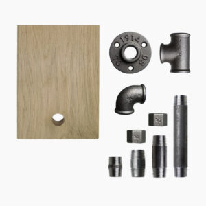 Porte rouleau WC bois de chêne – Hexagonal, Kit, Sans vis, Standard – MCFK0200012W1